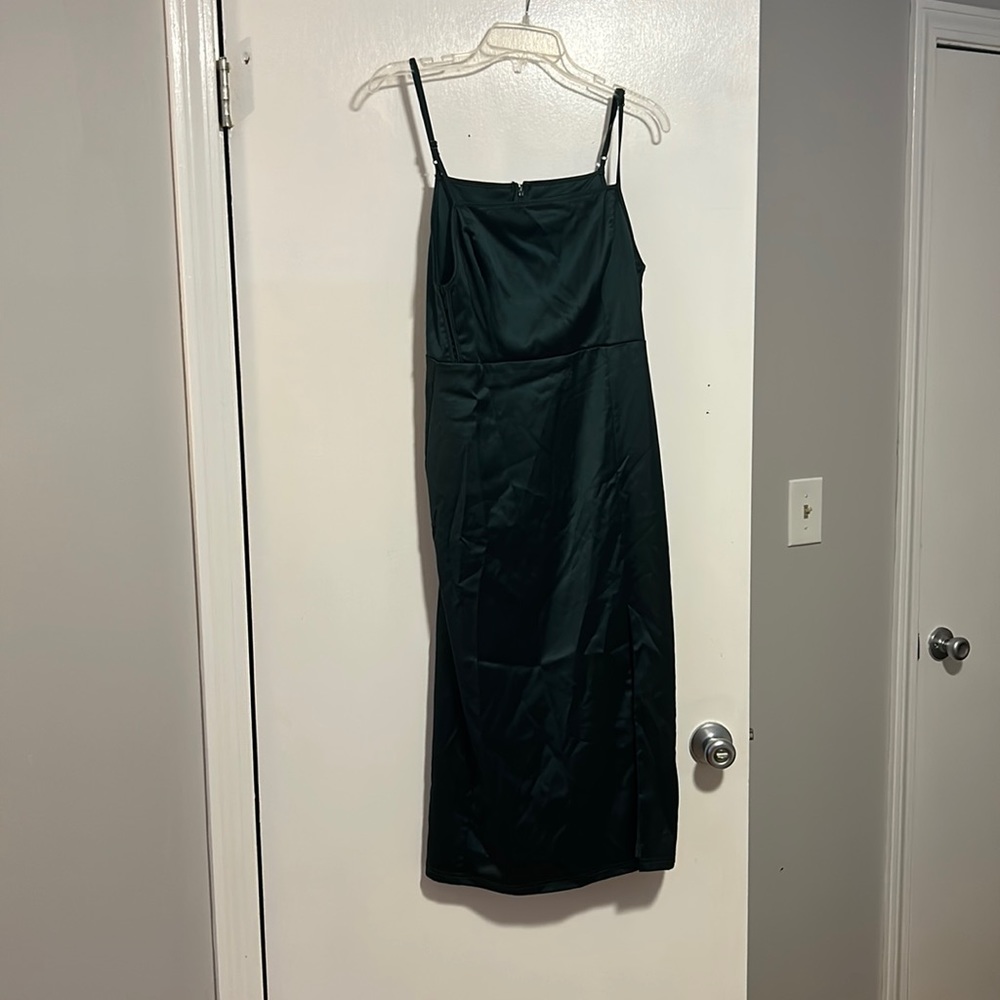Lulus satin look midi dress